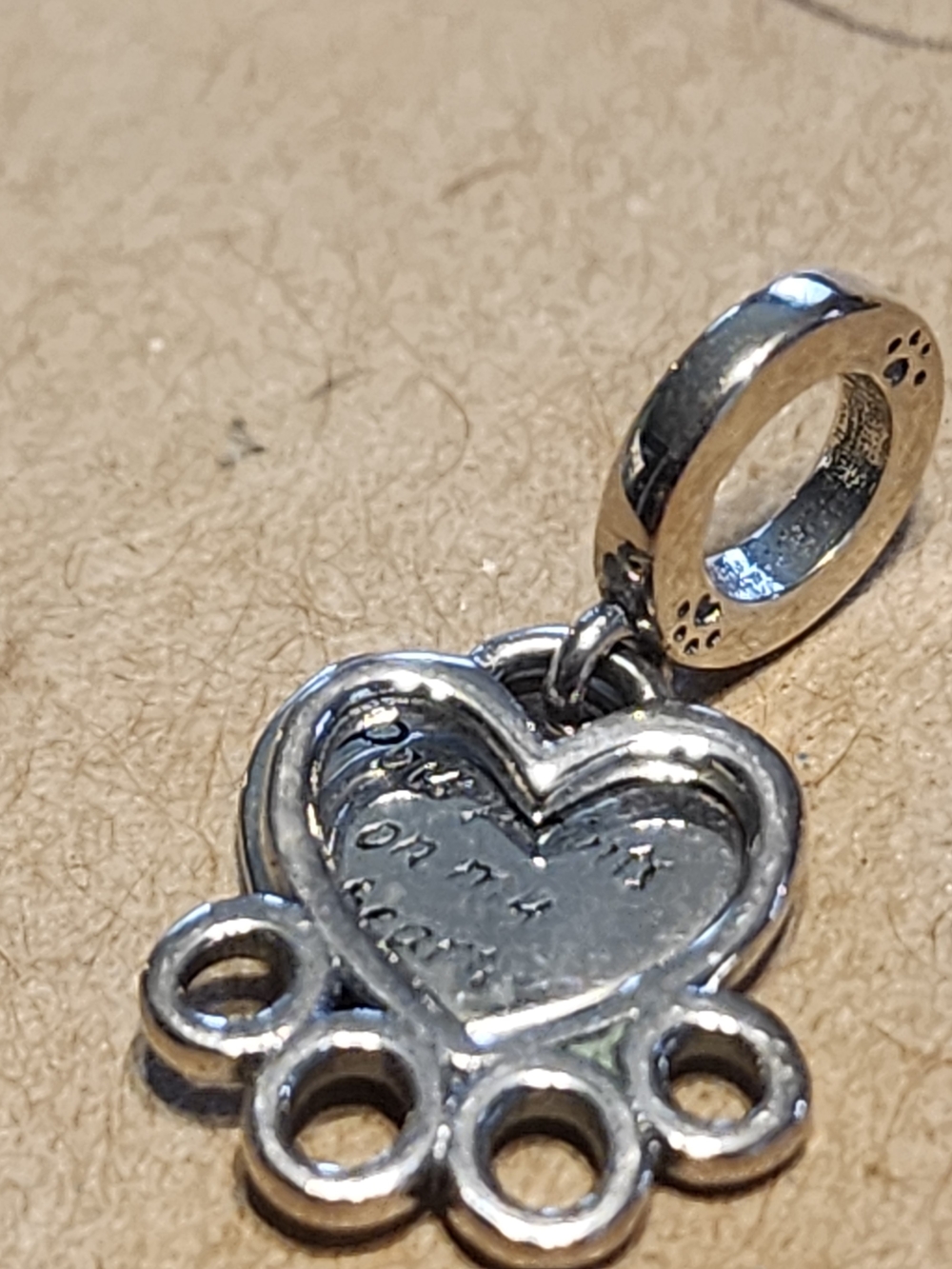 Silver Heart Pawprint Charm Pendant - Women's Jewelry